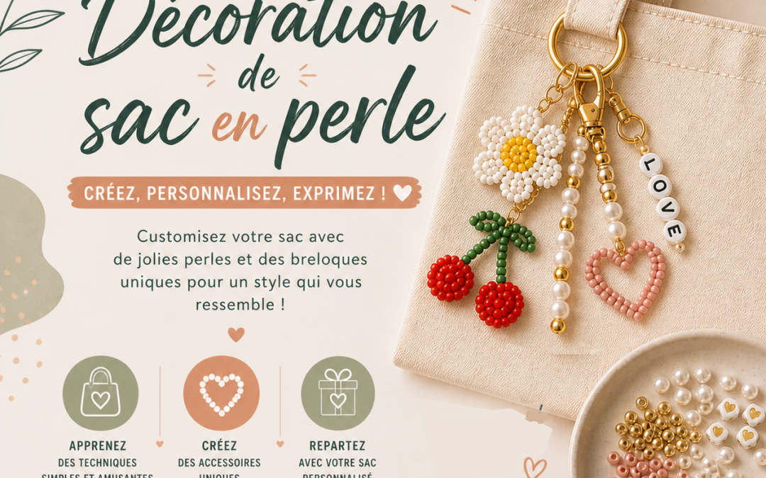 Stage DIY Deco de sac en perles -Samedi 06 fevrier 2027 10h-12h